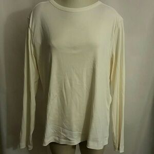 NWOT Essential Long-Sleeve Tee Vanilla Cotton XXL